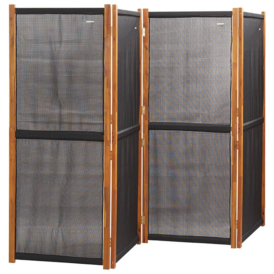 Kamerscherm met 4 panelen 280x180 cm zwart 280 x 180 cm Zwart