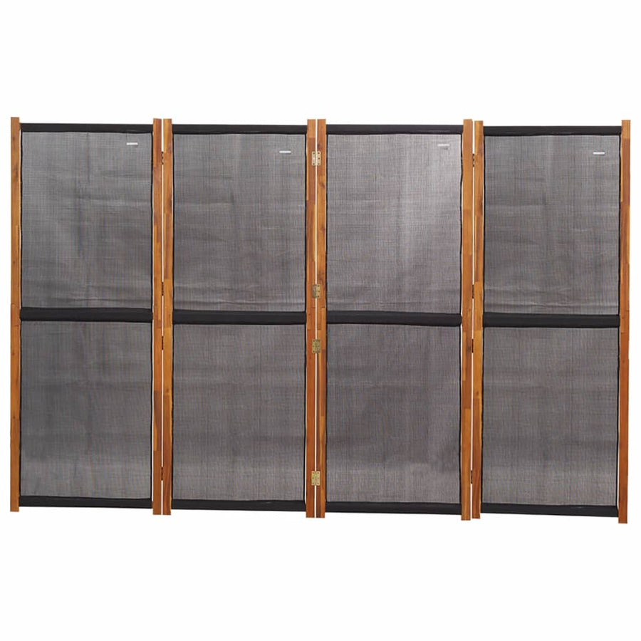 Kamerscherm met 4 panelen 280x180 cm zwart 280 x 180 cm Zwart