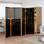 4-Panel Room Divider 280x180 cm Black