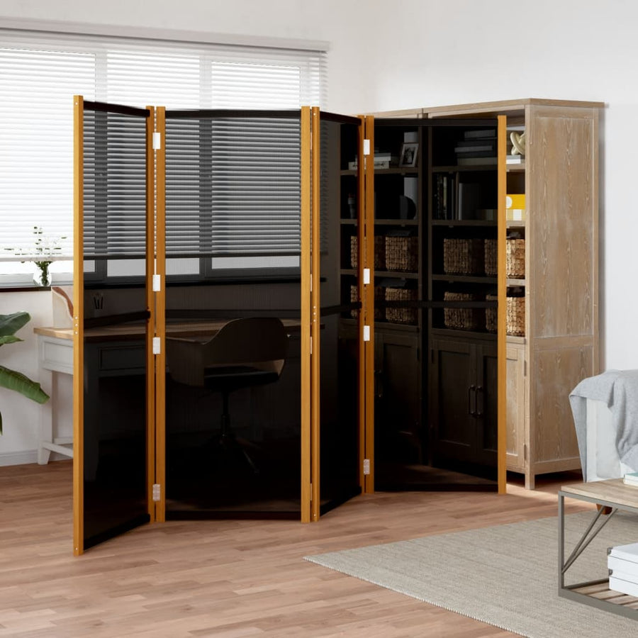 Kamerscherm met 4 panelen 280x180 cm zwart 280 x 180 cm Zwart