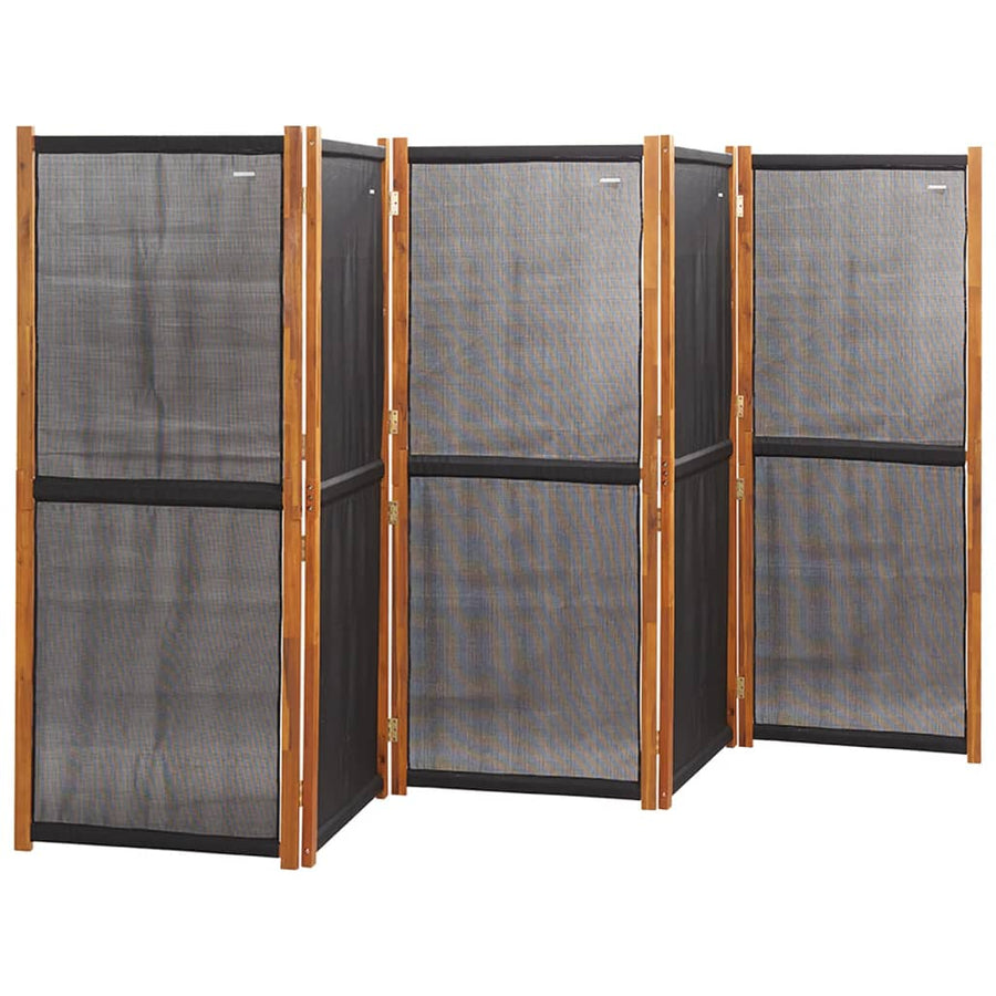 Kamerscherm met 5 panelen 350x180 cm zwart 350 x 180 cm Zwart