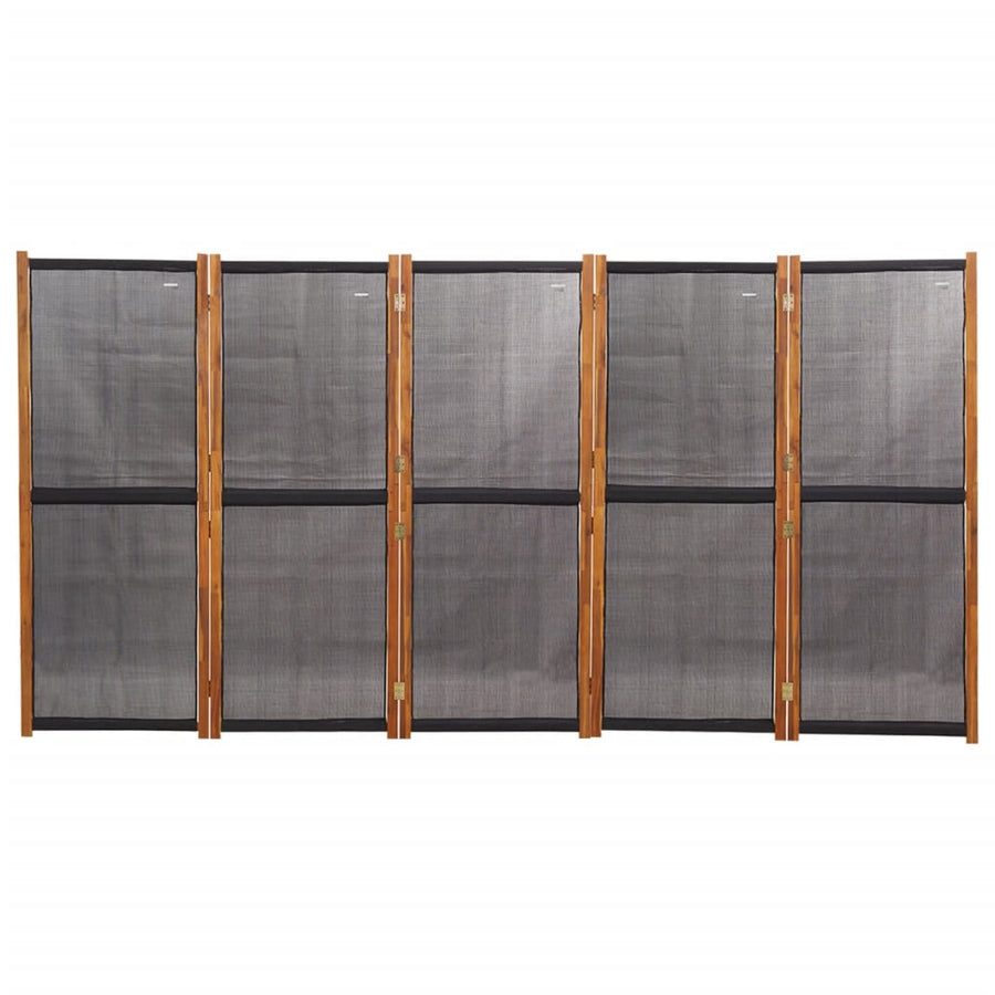 Kamerscherm met 5 panelen 350x180 cm zwart 350 x 180 cm Zwart