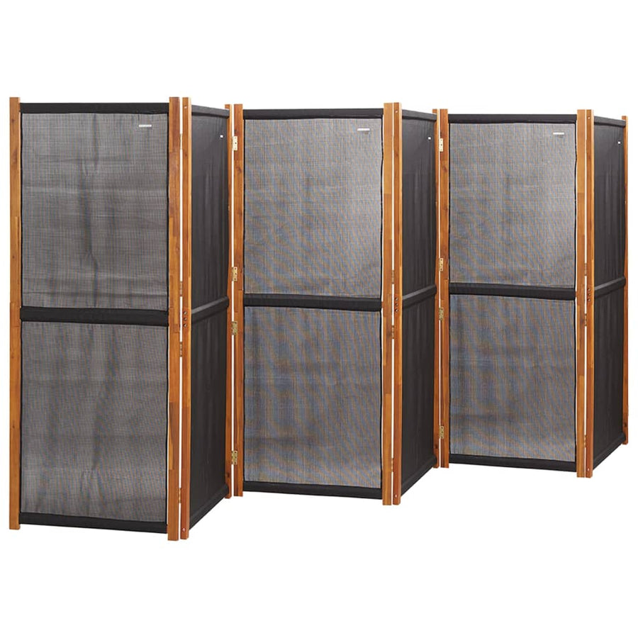 Kamerscherm met 6 panelen 420x180 cm zwart 420 x 180 cm Zwart