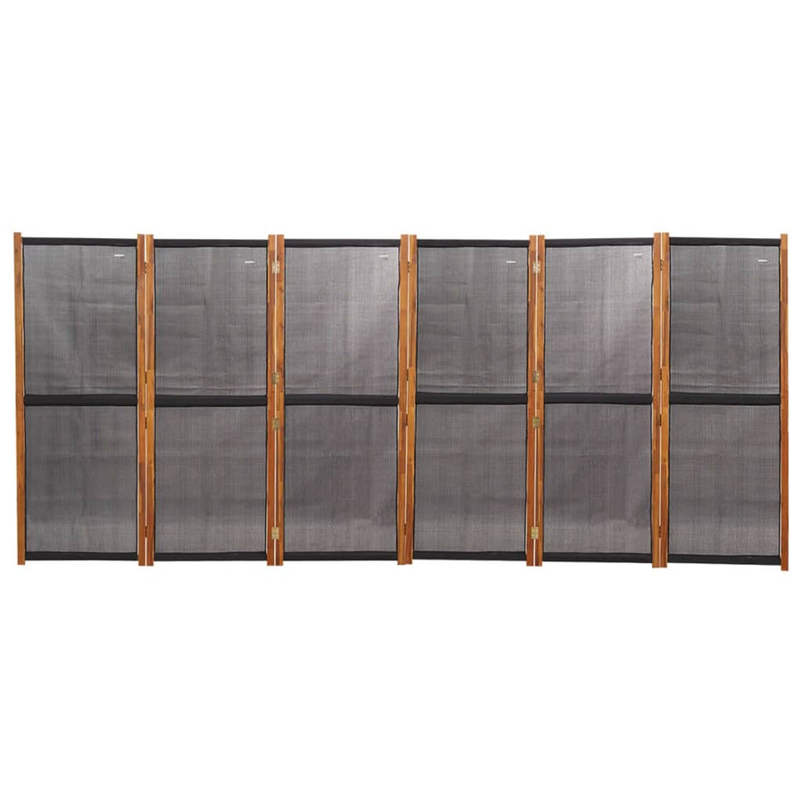Kamerscherm met 6 panelen 420x180 cm zwart 420 x 180 cm Zwart