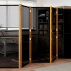 Kamerscherm 6 panelen 420x180 cm zwart acaciahout