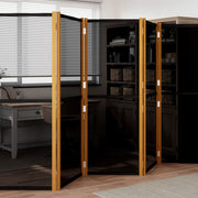 Kamerscherm 6 panelen 420x180 cm zwart acaciahout