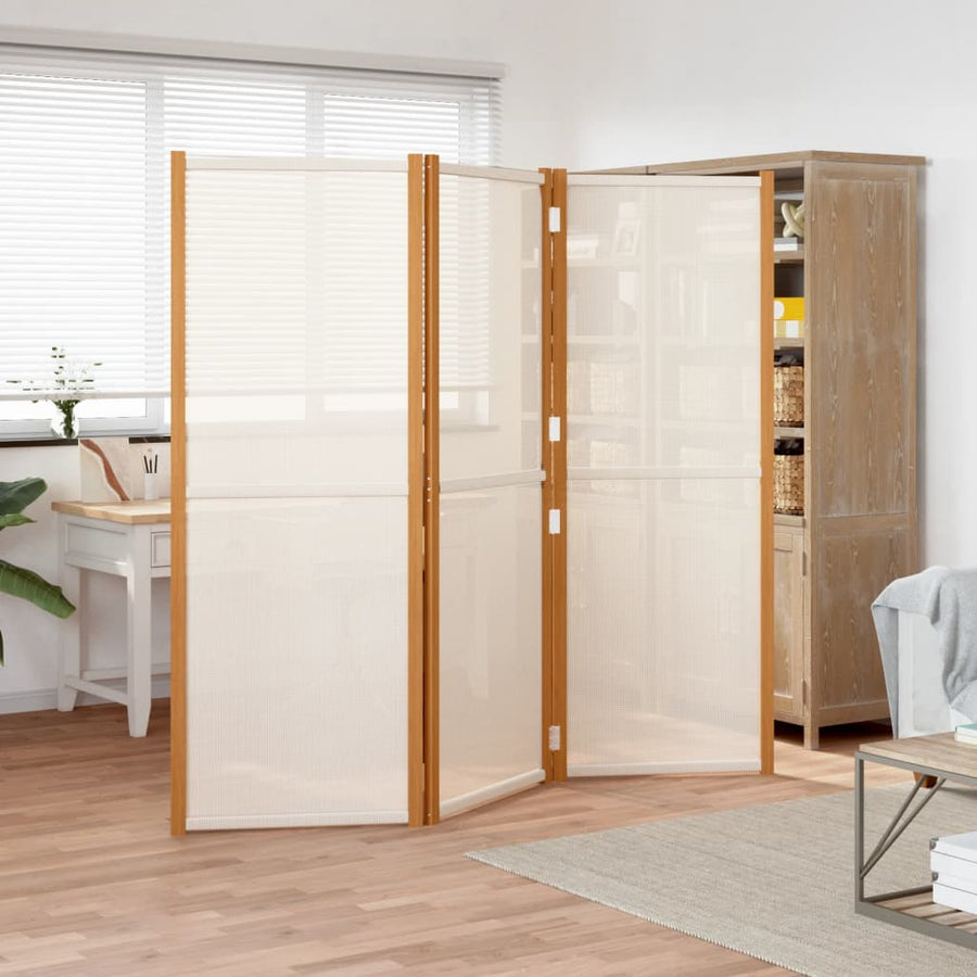 Kamerscherm met 3 panelen 210x180 cm crèmewit 210 x 180 cm Crèmewit