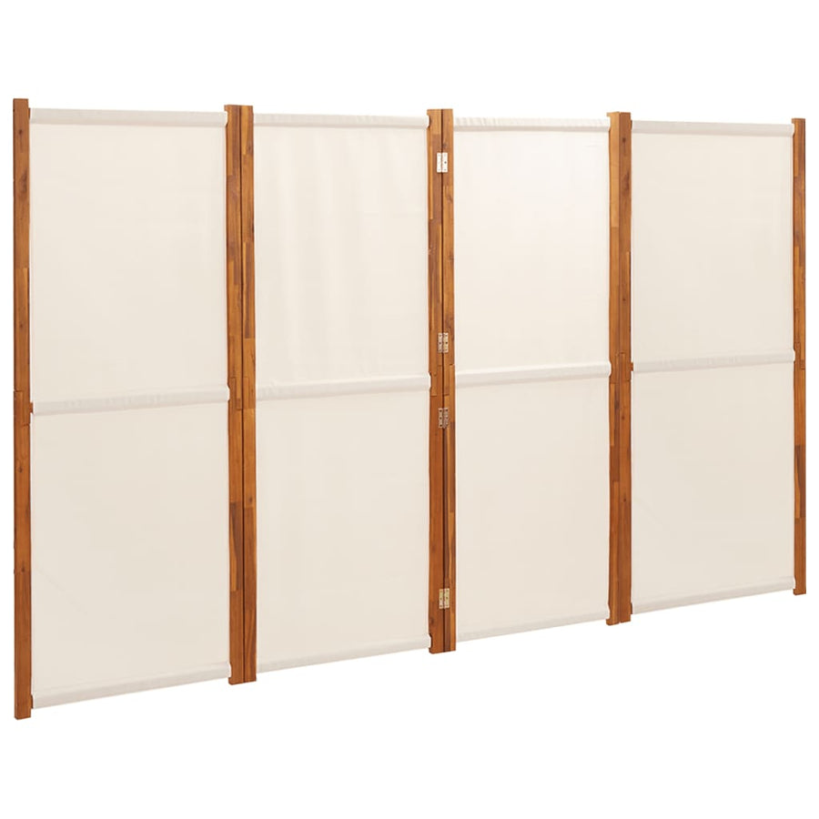 Kamerscherm met 4 panelen 280x180 cm crèmewit 280 x 180 cm Crèmewit