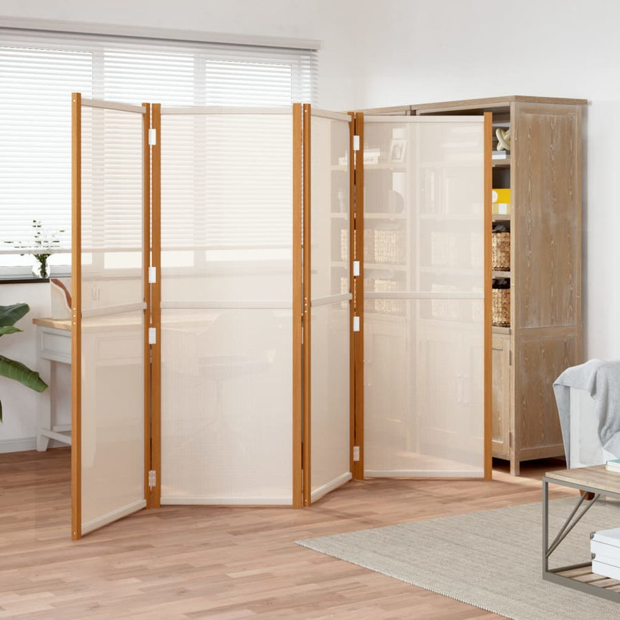 Kamerscherm met 4 panelen 280x180 cm crèmewit 280 x 180 cm Crèmewit