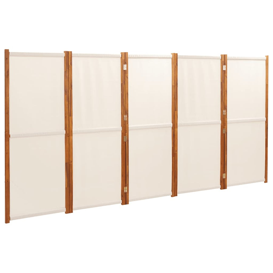 Kamerscherm met 5 panelen 350x180 cm crèmewit 350 x 180 cm Crèmewit