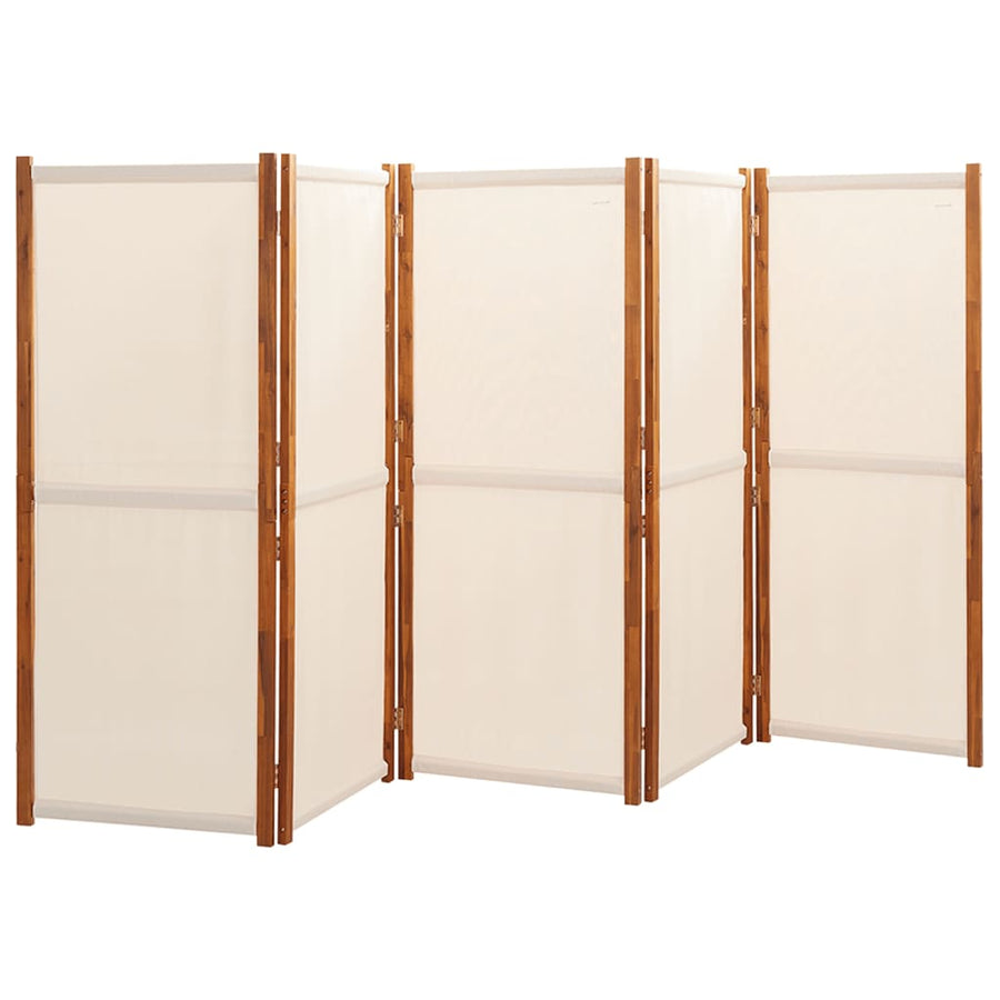Kamerscherm met 5 panelen 350x180 cm crèmewit 350 x 180 cm Crèmewit