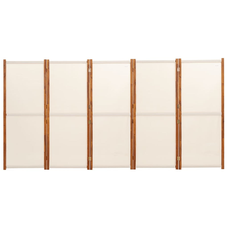 Kamerscherm met 5 panelen 350x180 cm crèmewit 350 x 180 cm Crèmewit