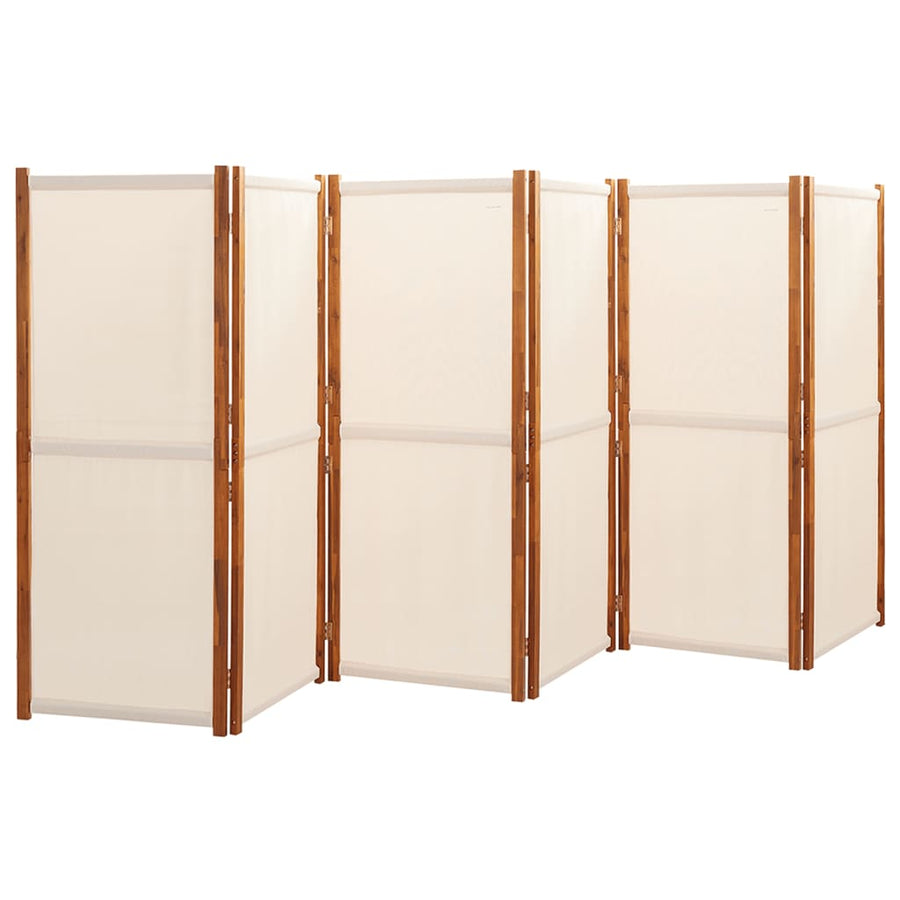 Kamerscherm met 6 panelen 420x180 cm crèmewit 420 x 180 cm Crèmewit