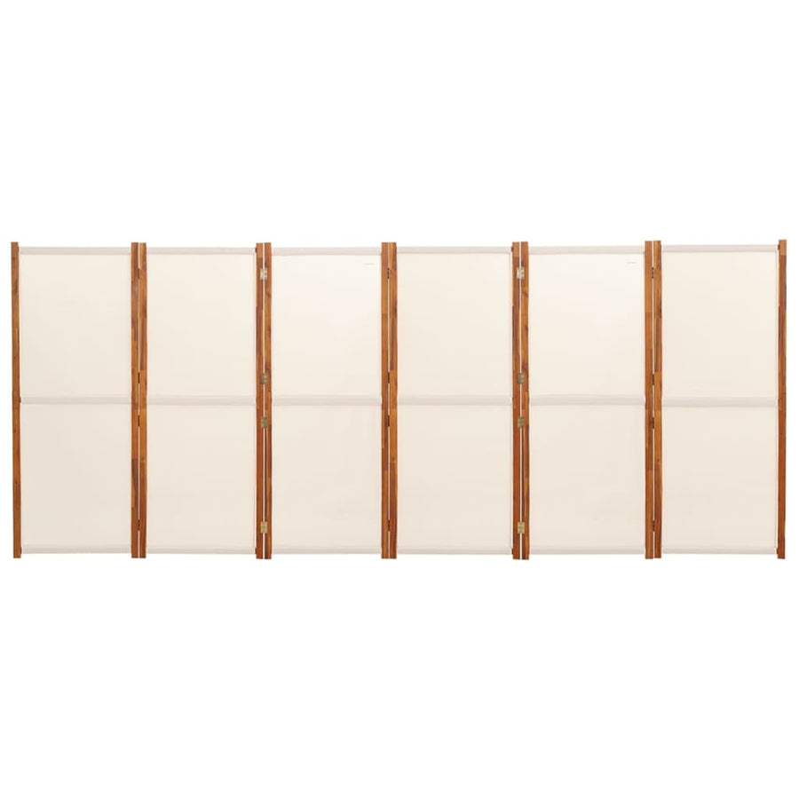 Kamerscherm met 6 panelen 420x180 cm crèmewit 420 x 180 cm Crèmewit