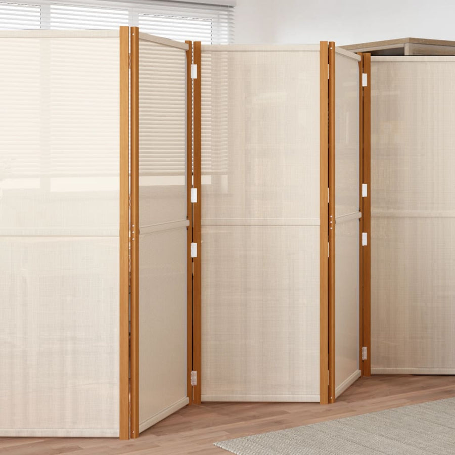 Kamerscherm met 6 panelen 420x180 cm crèmewit 420 x 180 cm Crèmewit