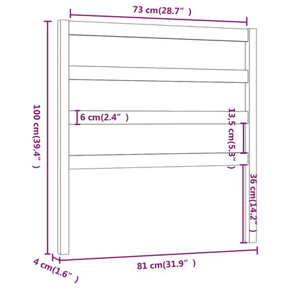 Hoofdbord 8X4X00 Cm Massief Grenenhout 81 x 100 cm Zwart