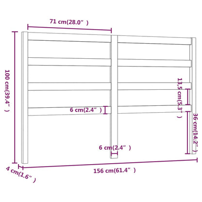 Hoofdbord 56X4X00 Cm Massief Grenenhout 156 x 100 cm Honingbruin
