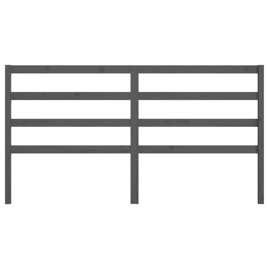 Hoofdbord 206X4X00 Cm Massief Grenenhout 206 x 100 cm Grijs