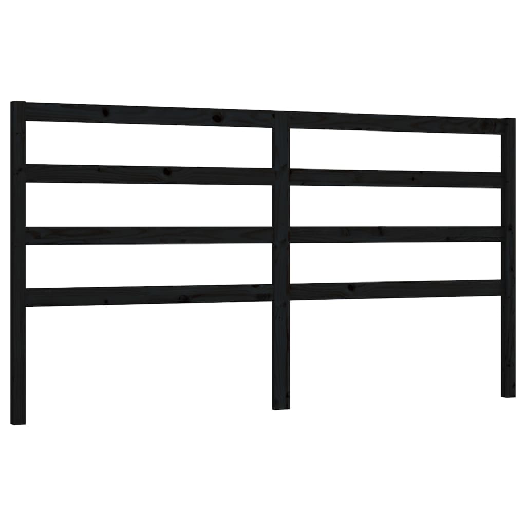 Hoofdbord 206X4X00 Cm Massief Grenenhout 206 x 100 cm Zwart