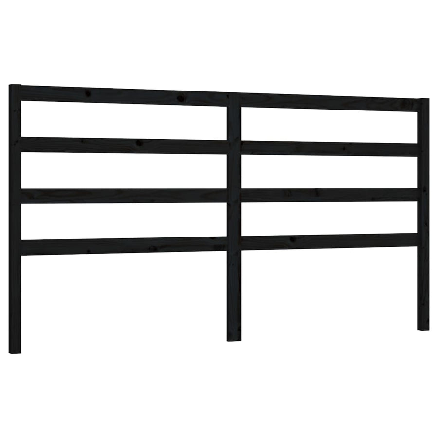 Hoofdbord 206X4X00 Cm Massief Grenenhout 206 x 100 cm Zwart