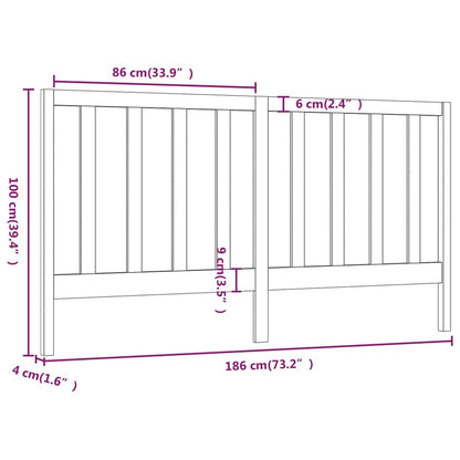 Hoofdbord 86X4X00 Cm Massief Grenenhout 186 x 100 cm Zwart