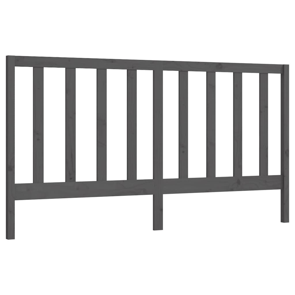 Hoofdbord 206X4X00 Cm Massief Grenenhout 206 x 100 cm Grijs