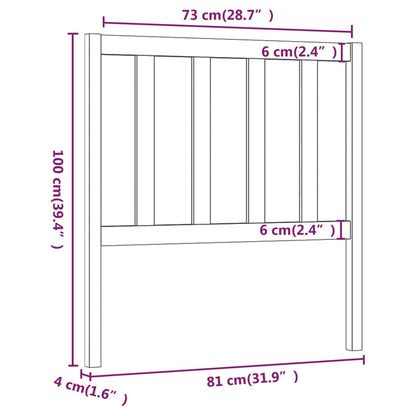 Hoofdbord 8X4X00 Cm Massief Grenenhout 81 x 100 cm Zwart