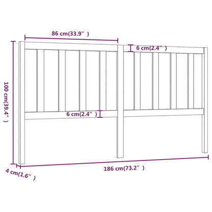 Hoofdbord 86X4X00 Cm Massief Grenenhout 186 x 100 cm Honingbruin