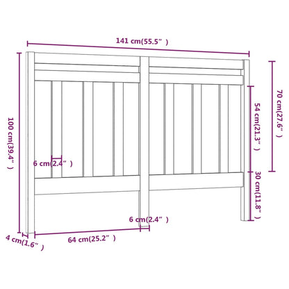 Hoofdbord 4X4X00 Cm Massief Grenenhout 141 x 100 cm Honingbruin