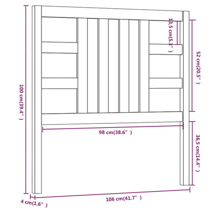 Hoofdbord 06X4X00 Cm Massief Grenenhout 106 x 100 cm Honingbruin