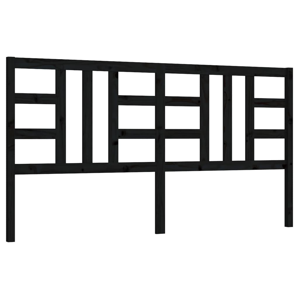 Hoofdbord 206X4X00 Cm Massief Grenenhout 206 x 100 cm Zwart