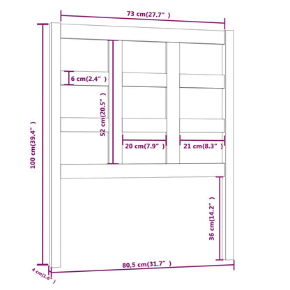 Hoofdbord 80,5X4X100 Cm Massief Grenenhout Zwart