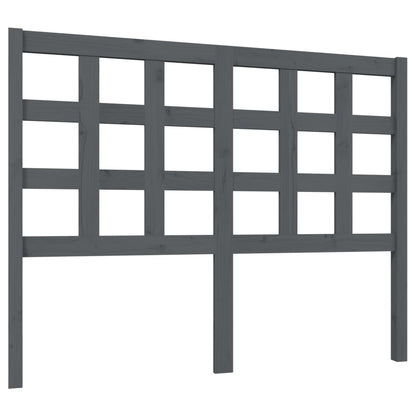 Hoofdbord 125,5X4X100 Cm Massief Grenenhout Grijs