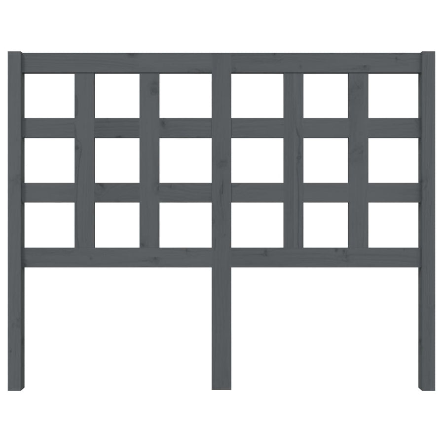 Hoofdbord 125,5X4X100 Cm Massief Grenenhout Grijs