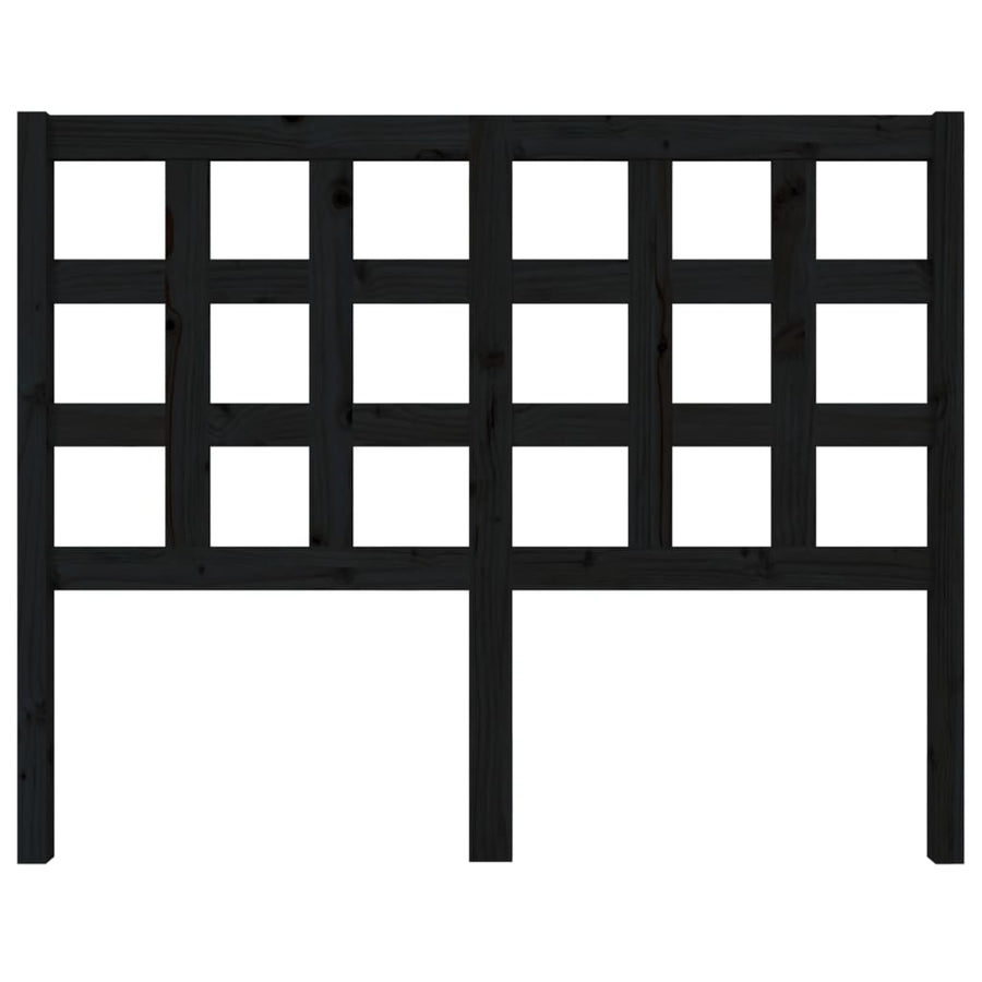 Hoofdbord 125,5X4X100 Cm Massief Grenenhout Zwart