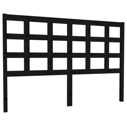 Hoofdbord 145,5X4X100 Cm Massief Grenenhout Zwart