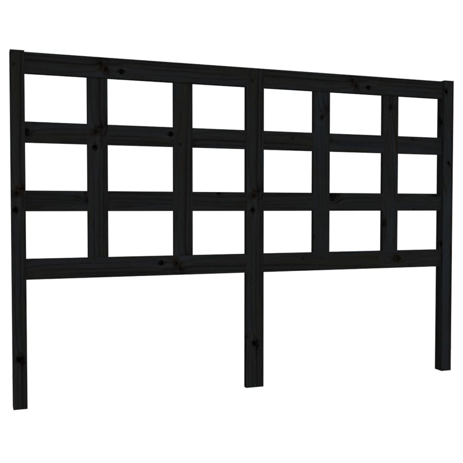 Hoofdbord 145,5X4X100 Cm Massief Grenenhout Zwart