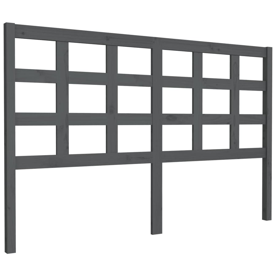Hoofdbord 156X4X100 Cm Massief Grenenhout Grijs