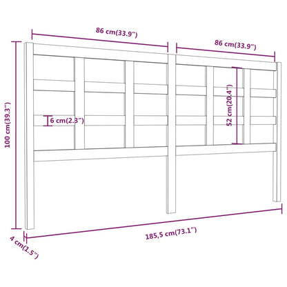 Hoofdbord 185,5X4X100 Cm Massief Grenenhout Honingbruin