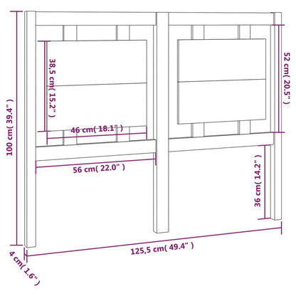 Hoofdbord 125,5X4X100 Cm Massief Grenenhout