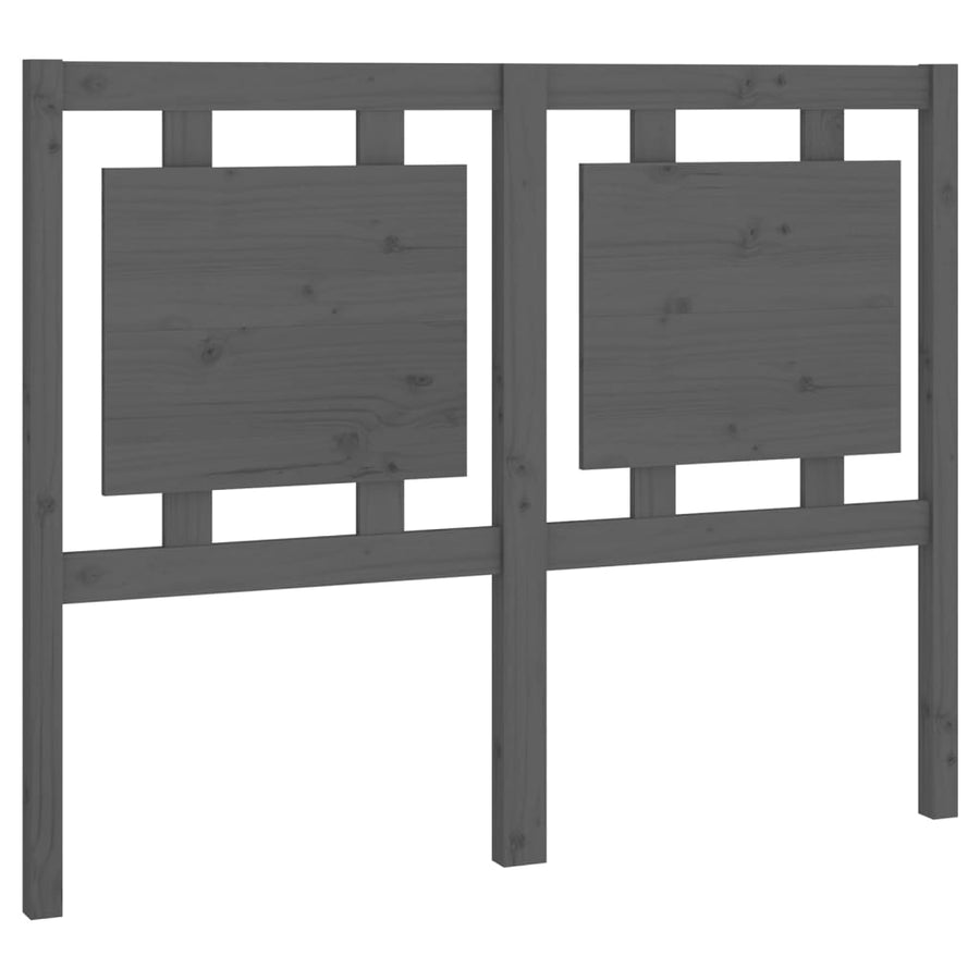 Hoofdbord 125,5X4X100 Cm Massief Grenenhout Grijs