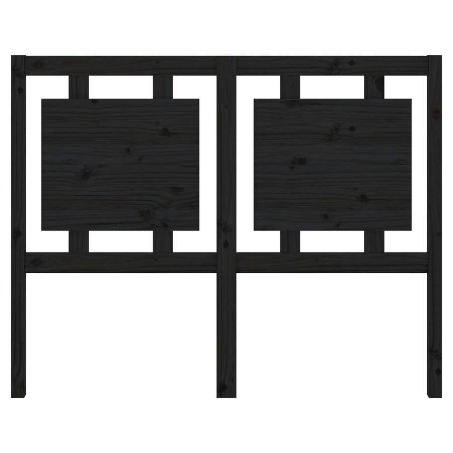 Hoofdbord 125,5X4X100 Cm Massief Grenenhout Zwart