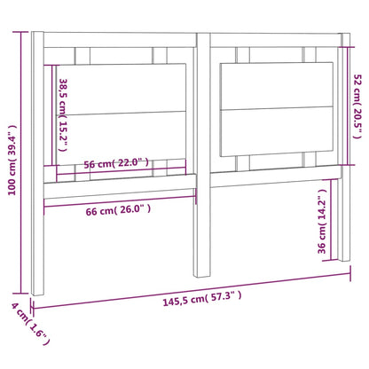 Hoofdbord 145,5x4x100 cm massief grenenhout
