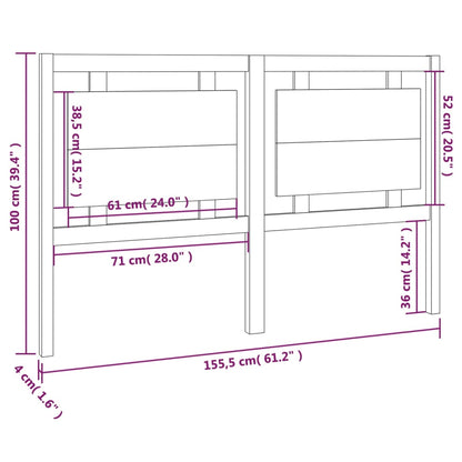 Hoofdbord 155,5X4X100 Cm Massief Grenenhout Honingbruin