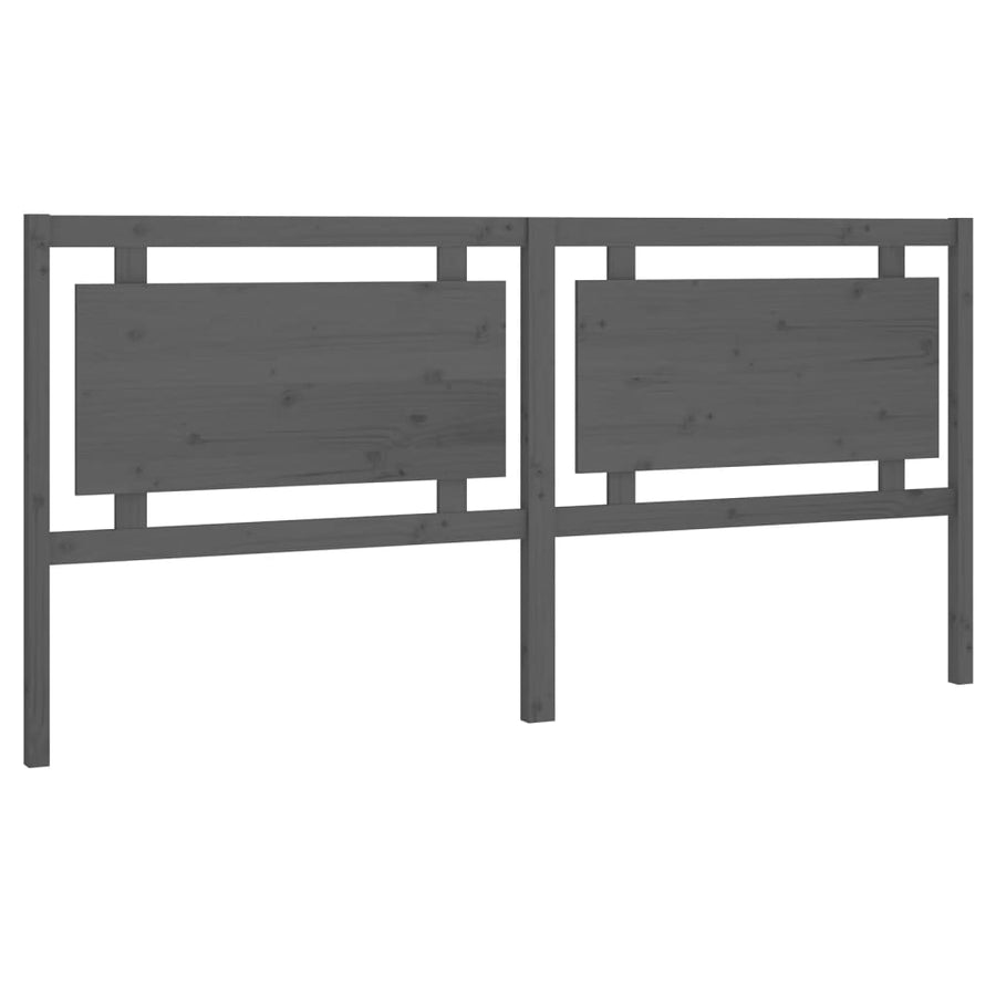 Hoofdbord 205,5X4X100 Cm Massief Grenenhout Grijs