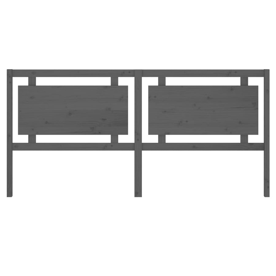 Hoofdbord 205,5X4X100 Cm Massief Grenenhout Grijs