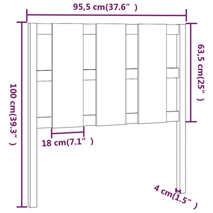 Hoofdbord 95,5X4X100 Cm Massief Grenenhout Zwart