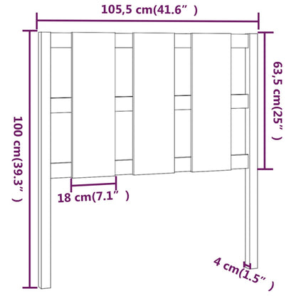 Hoofdbord 105,5X4X100 Cm Massief Grenenhout Honingbruin