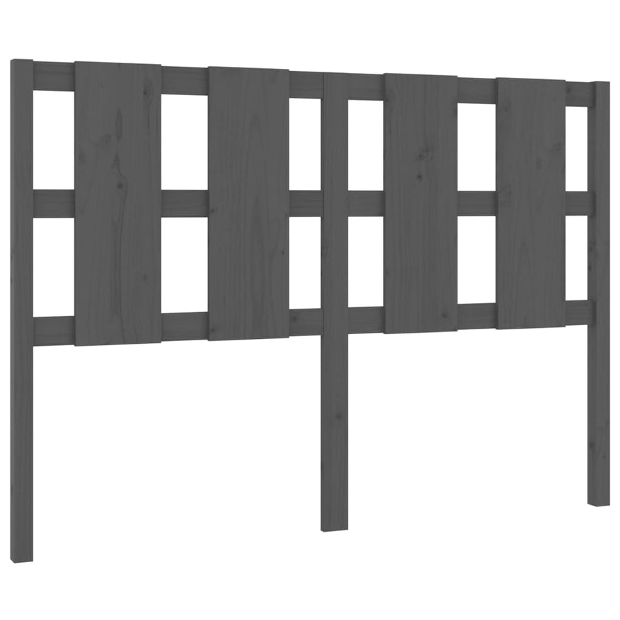 Hoofdbord 125,5X4X100 Cm Massief Grenenhout Grijs