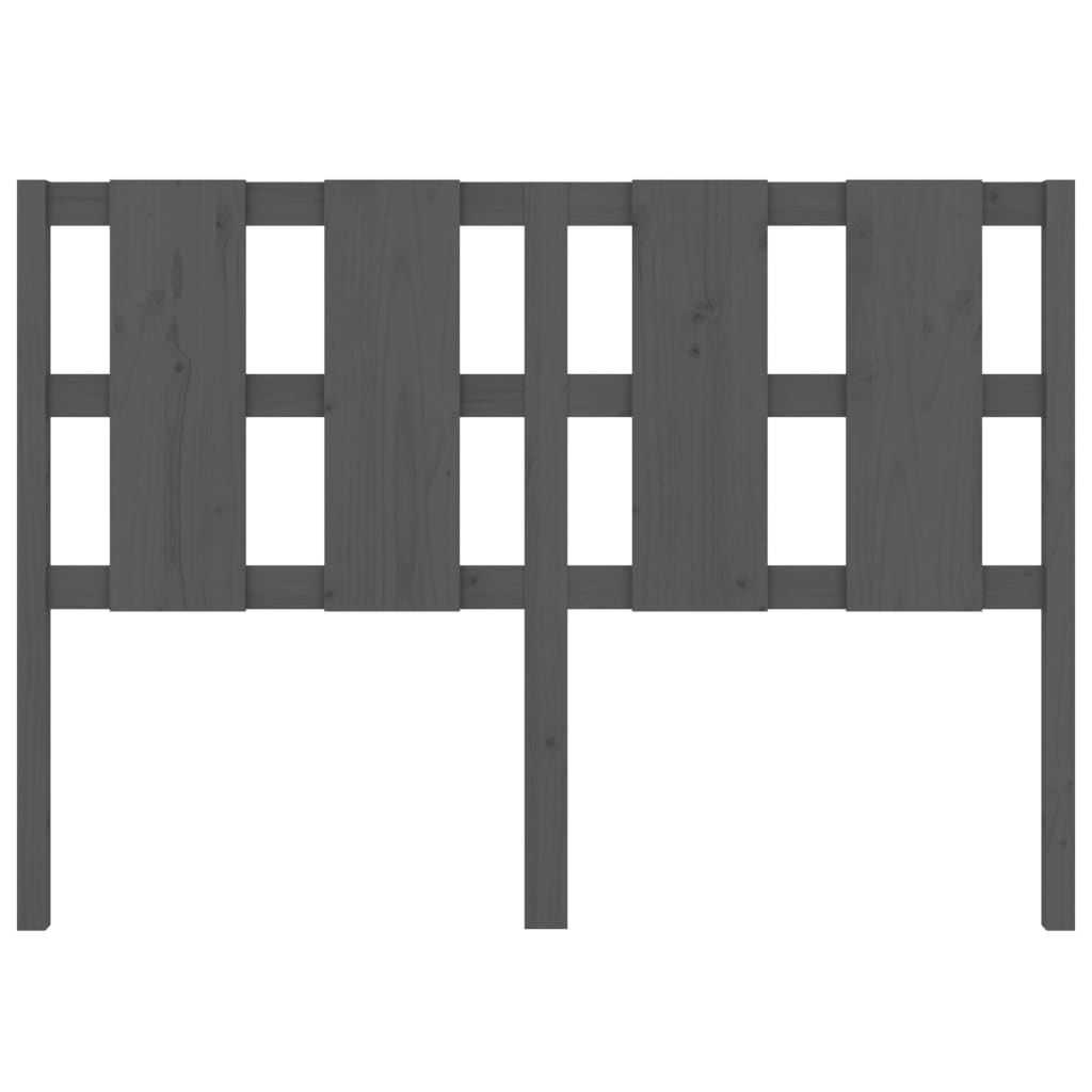 Hoofdbord 125,5X4X100 Cm Massief Grenenhout Grijs